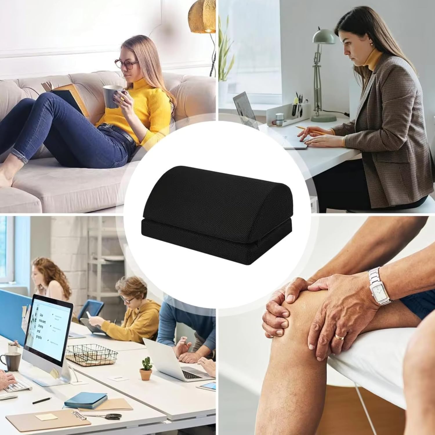 Kutabs Ergonomic Foot Rest Under Desk for Office desk accessories – Adjustable Height Memory Foam Foot Stool Under Desk for home Office Chair & Gaming Chair – for Back & Hip Pain Relief - Image 8