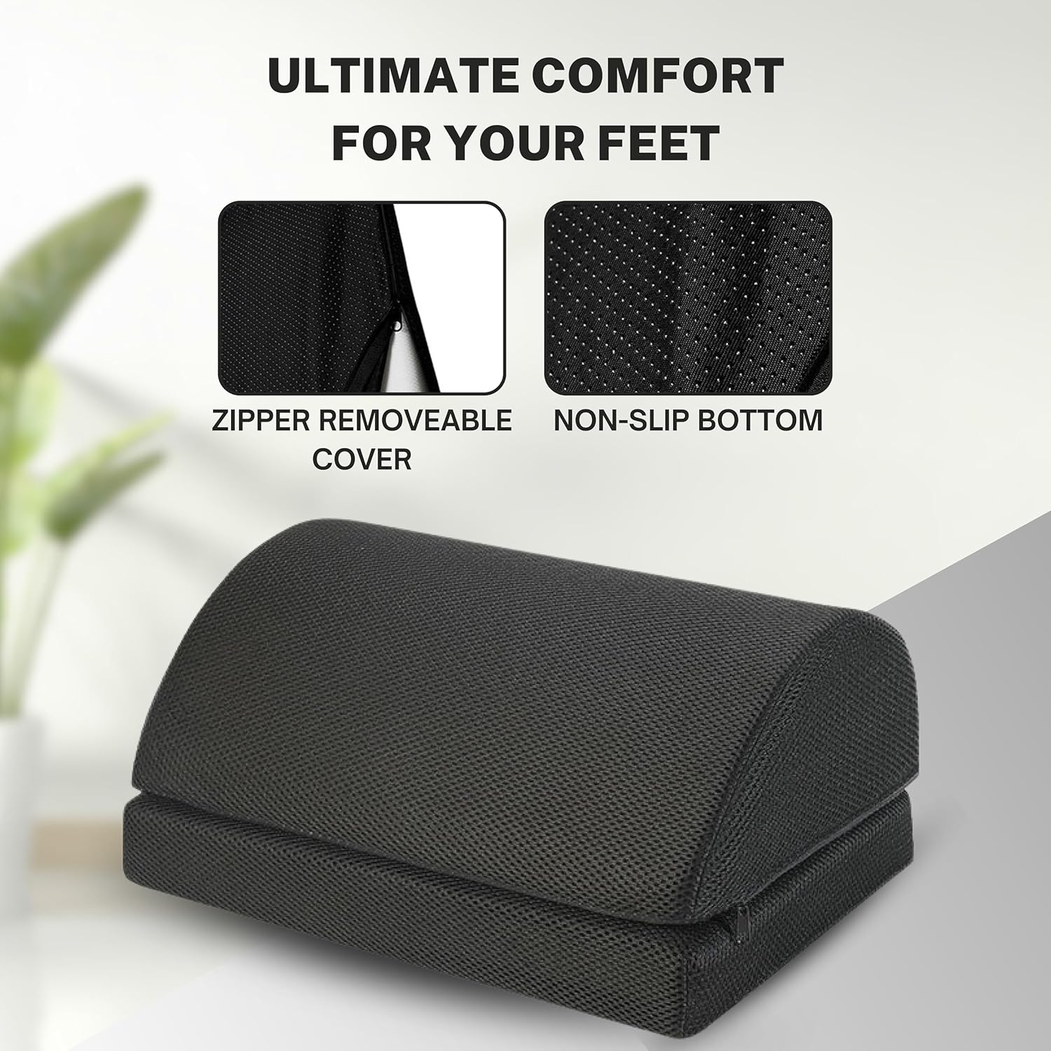 Kutabs Ergonomic Foot Rest Under Desk for Office desk accessories – Adjustable Height Memory Foam Foot Stool Under Desk for home Office Chair & Gaming Chair – for Back & Hip Pain Relief - Image 5