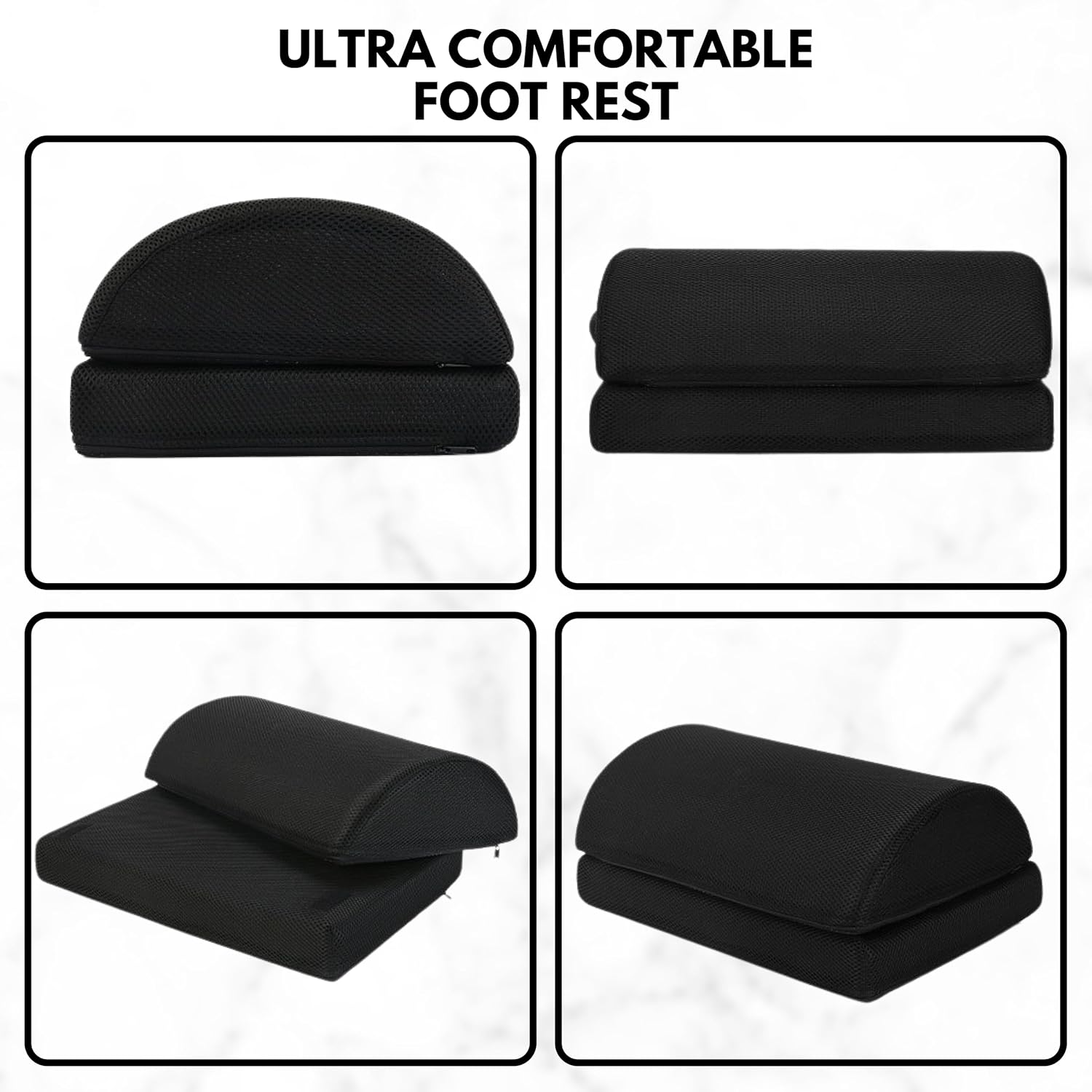 Kutabs Ergonomic Foot Rest Under Desk for Office desk accessories – Adjustable Height Memory Foam Foot Stool Under Desk for home Office Chair & Gaming Chair – for Back & Hip Pain Relief - Image 2