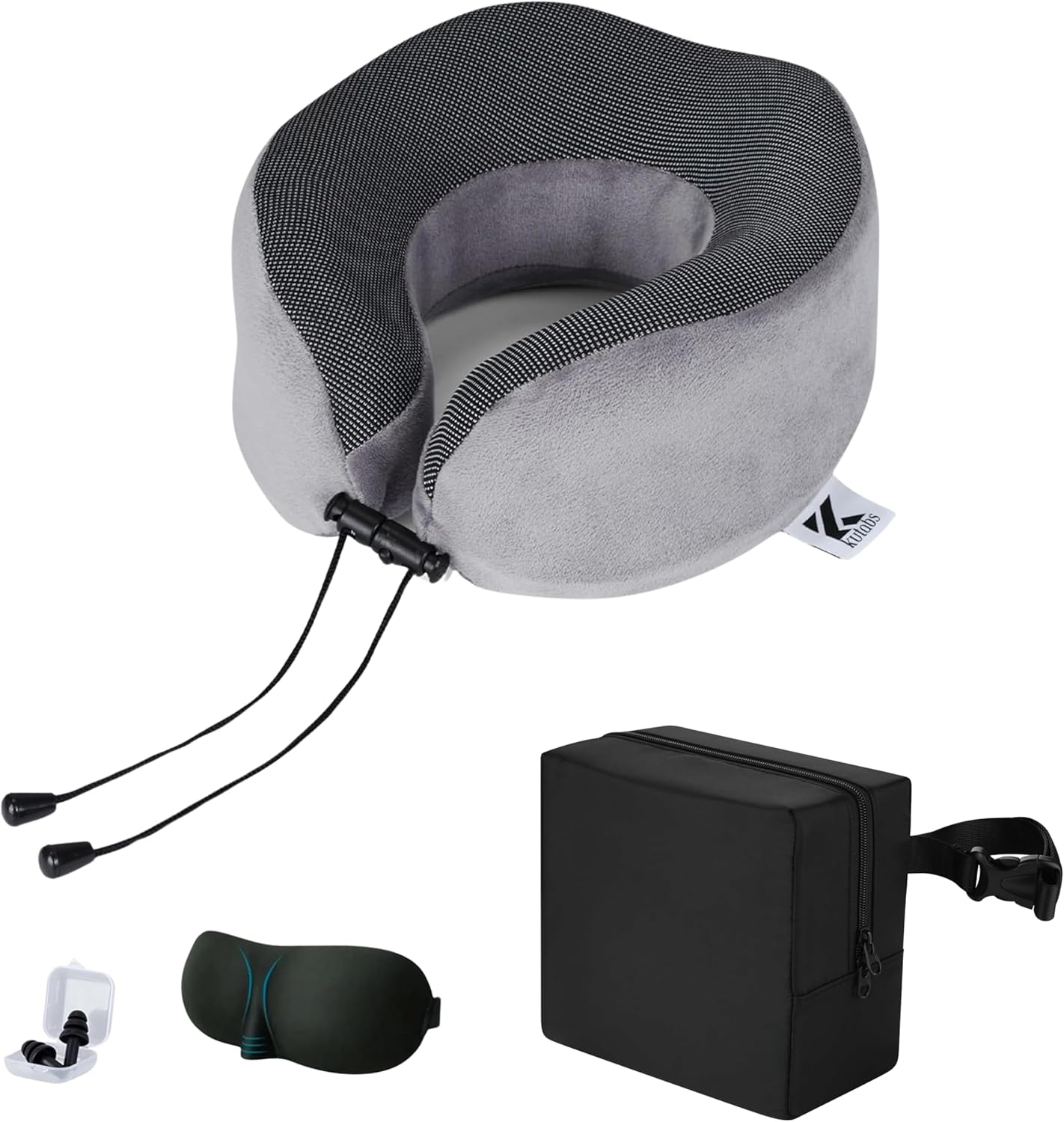 Neck Pillow Memory Foam Pillows for Sleeping-Travel Pillow with Eye Mask,Earplugs-Travel Neck Pillow for Airplane with Travel Accessories for Restful Journey